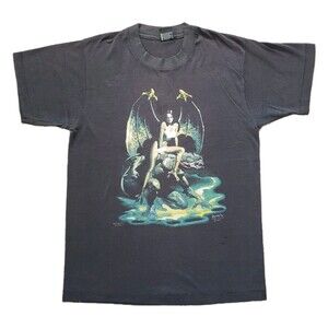 Vintage 80s Boris Vallejo Naked Gargoyle 1987 Sz Medium Single Stitch USA Made